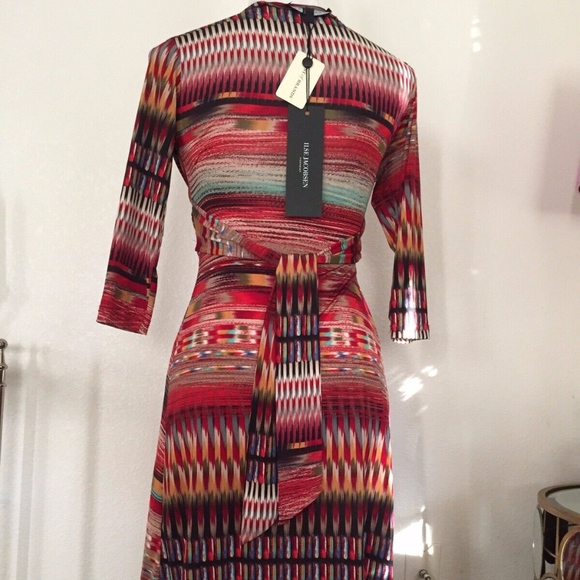 Ilse Jacobsen Carmine Red Tie Know Draped Dress - Picture 5 of 8